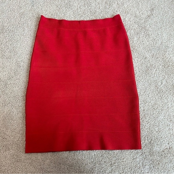 EVENTS Red mini bandage skirt Sz S - Picture 2 of 10